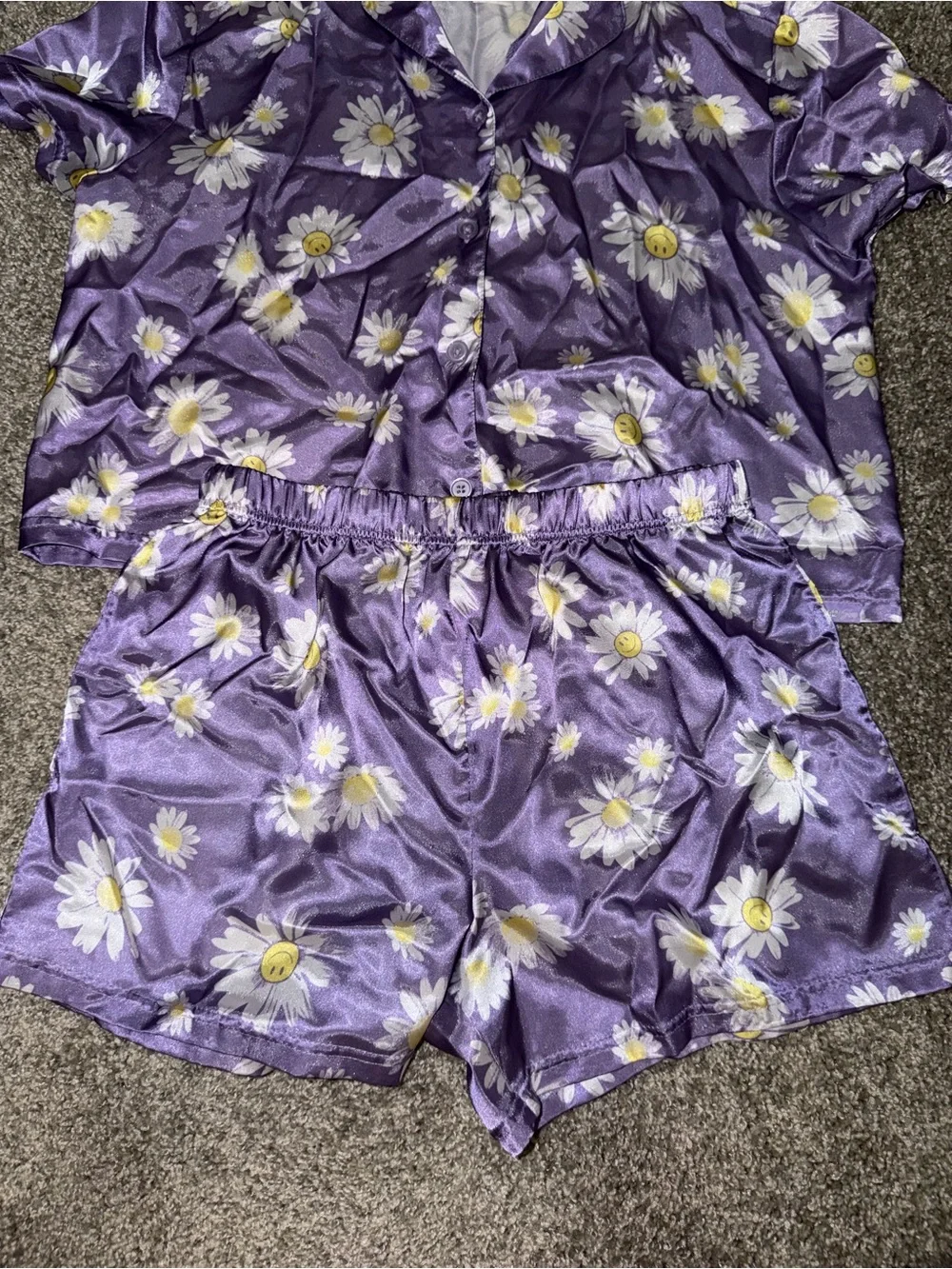 Justice Lavender Daisy Satin Sleep Set
